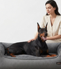 Premium Dog Sofa Bed — Linen-Look with Raised Edges | Washable Removable Cover | Non-Slip Base {{ varia Pawluxy Co. nt }}Pet Beds 11530906-2522-4F00-A31A-186C772BCC68