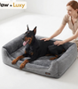 Premium Dog Sofa Bed — Linen-Look with Raised Edges | Washable Removable Cover | Non-Slip Base {{ varia Pawluxy Co. nt }}Pet Beds 682C17EF-39EE-4CFC-AD17-D5DBE7B34317