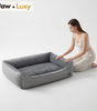 Premium Dog Sofa Bed — Linen-Look with Raised Edges | Washable Removable Cover | Non-Slip Base {{ varia Pawluxy Co. nt }}Pet Beds CD56FCA9-D432-4E99-A2C6-CAF7666B9469