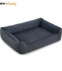 Premium Dog Sofa Bed — Linen-Look with Raised Edges | Washable Removable Cover | Non-Slip Base {{ varia Pawluxy Co. nt }}Pet Beds IMG-1673