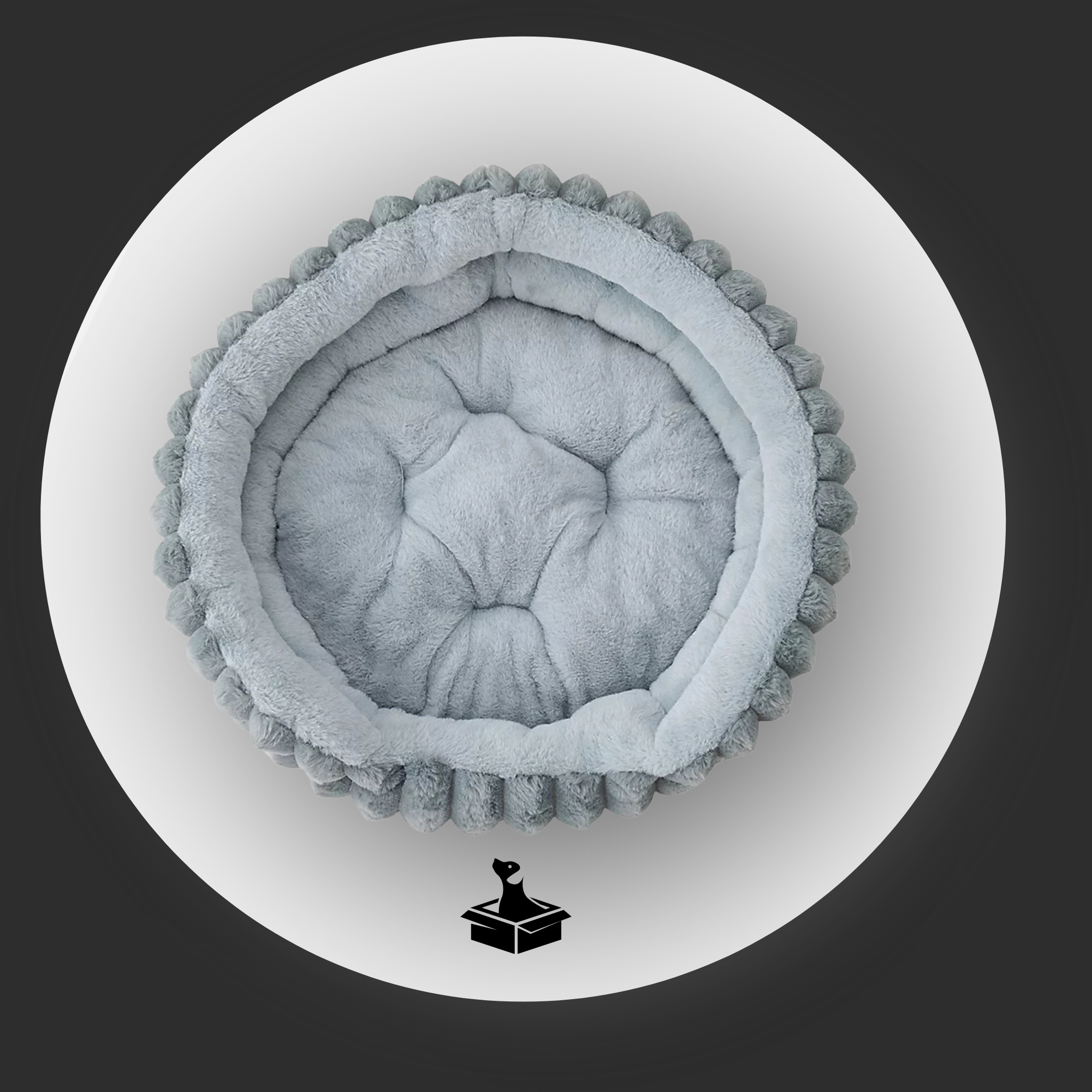 Round Calming Pet Sofa Bed – Non-Slip Donut for Cats & Small Dogs {{ varia Pawluxy Co. nt }}Dog Beds IMG-1754