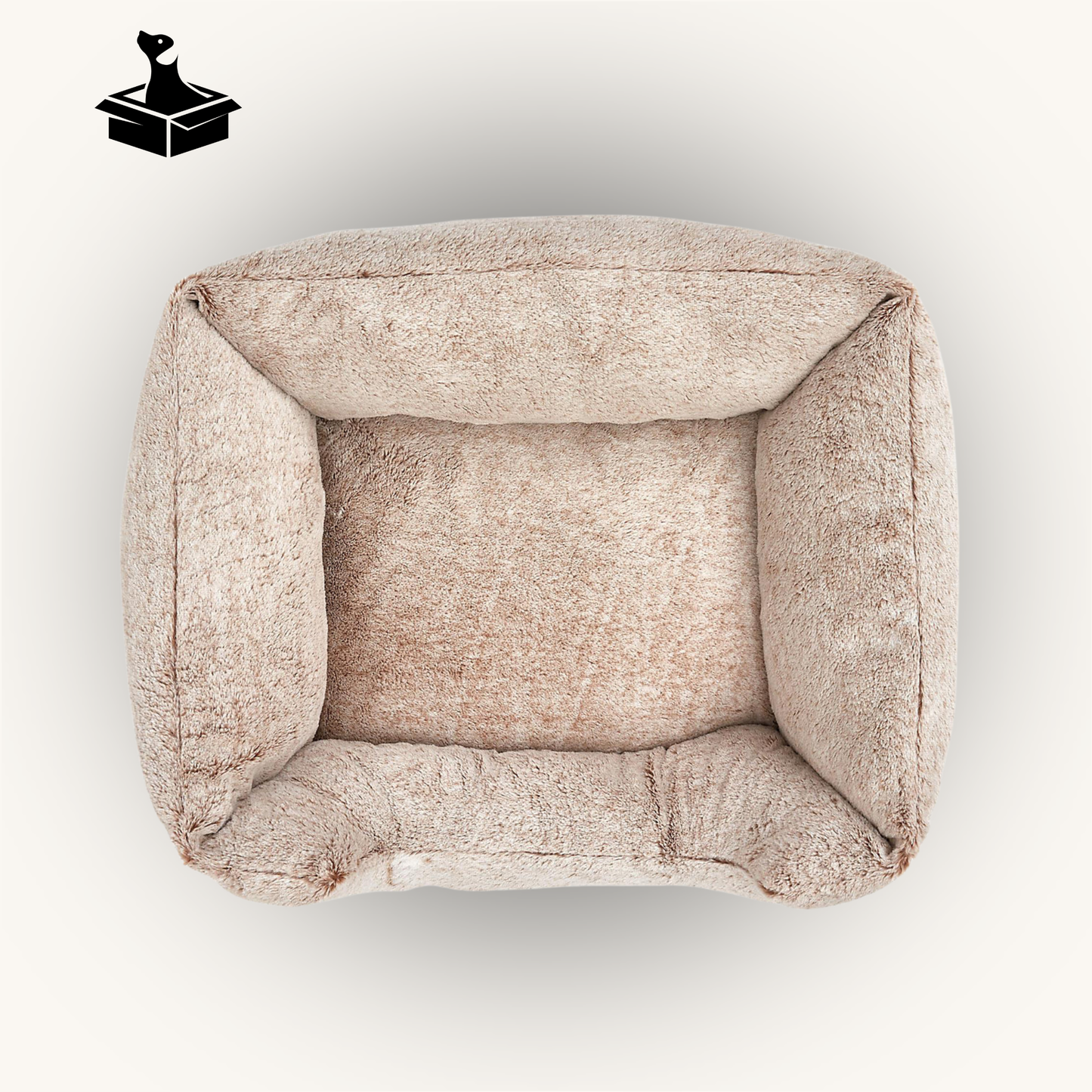 Arctic Cream Faux Fur Dog Bed – Fluffy Cushioned Walls, Non-Slip Base (Medium, 74x66cm)