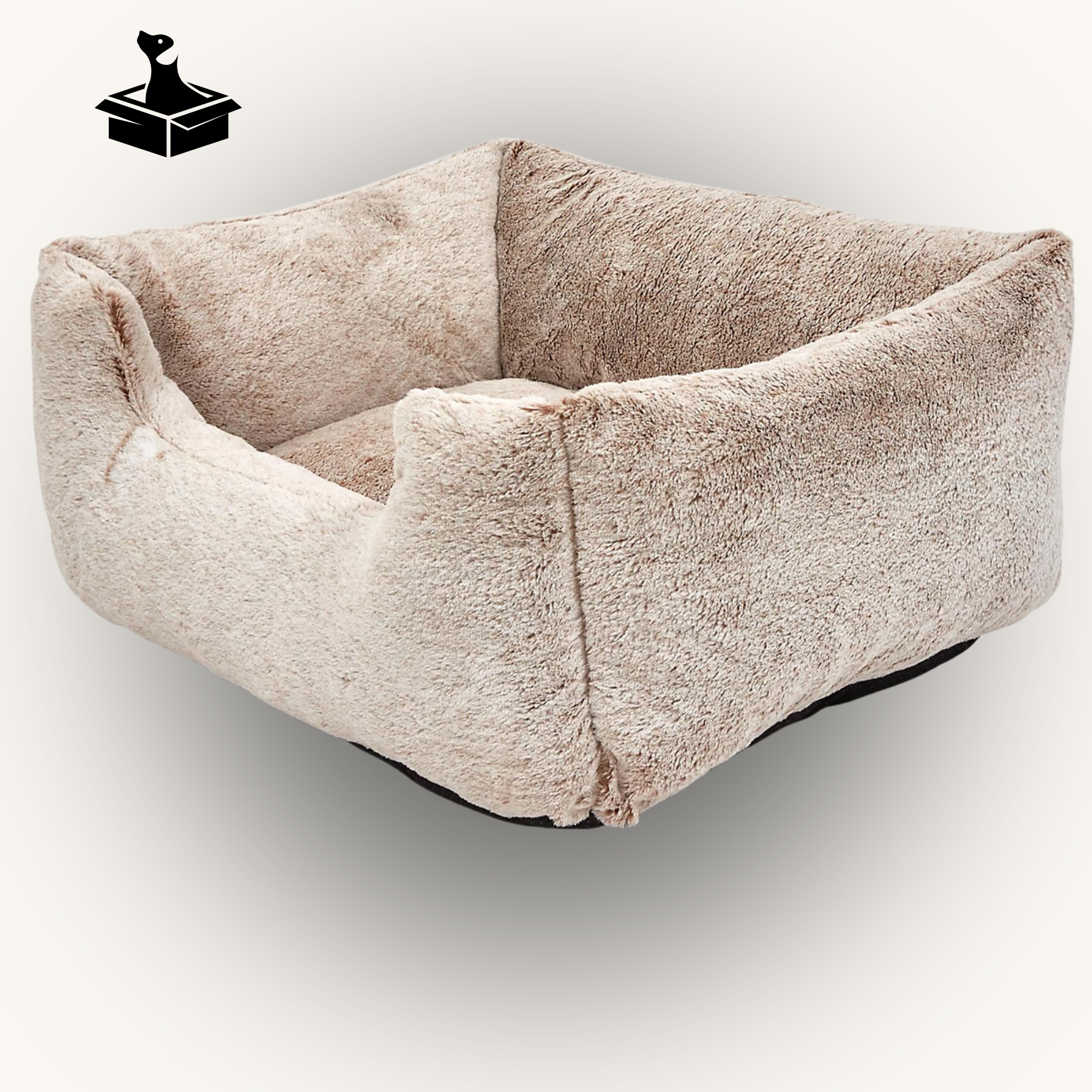 Arctic Cream Faux Fur Dog Bed – Fluffy Cushioned Walls, Non-Slip Base (Medium, 74x66cm) {{ varia Pawluxy Co. nt }}Dog Beds IMG_1766
