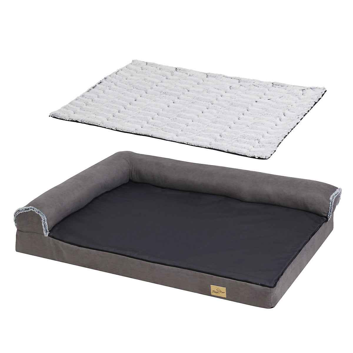 Bingopaw XL 120CM Dog Bed Sofa Grey {{ varia Pawluxy Co. nt }}Dog Beds bingopaw-xl-120cm-dog-bed-sofa-pet-head-neck-raised-high-bolster-pillow-washable-cover_7427272107146_08c_MP